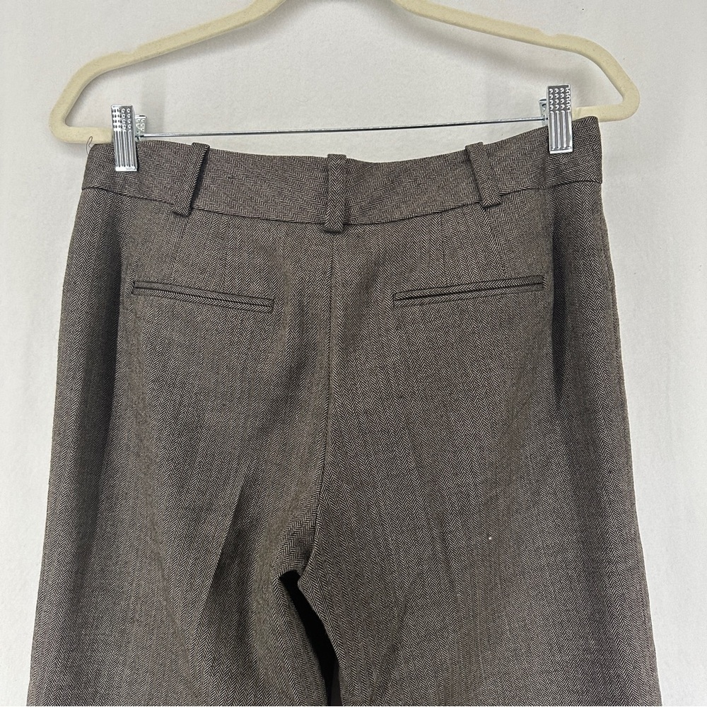 Ann Taylor Womens Dress Career Pants Gray Herringbone Wool Blend Size 4 - Picture 10 of 11